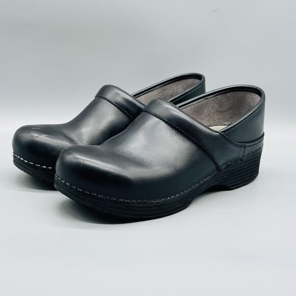 Dansko Shoes Womens 7.5 Black Leather LT Professional Clog Comfort Work Nursing - Picture 4 of 13